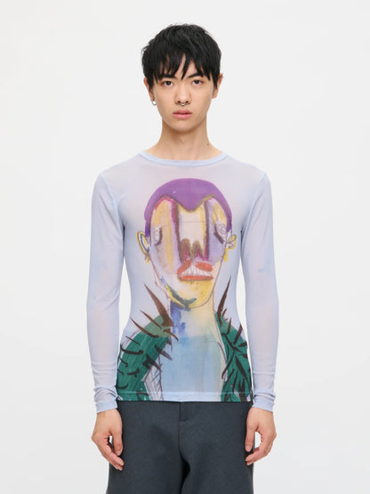 Charles Jeffrey LOVERBOY Powermesh Long Sleeve Tee Baby Blue