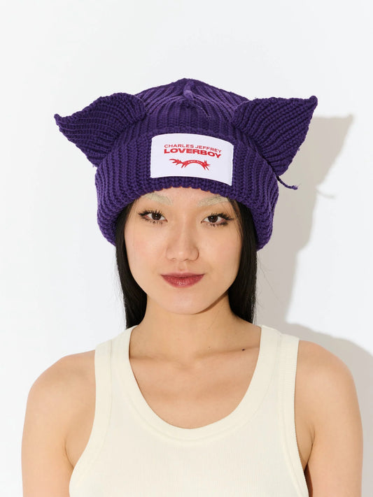 Charles Jeffrey LOVERBOY Chunky Ears Beanie Purple