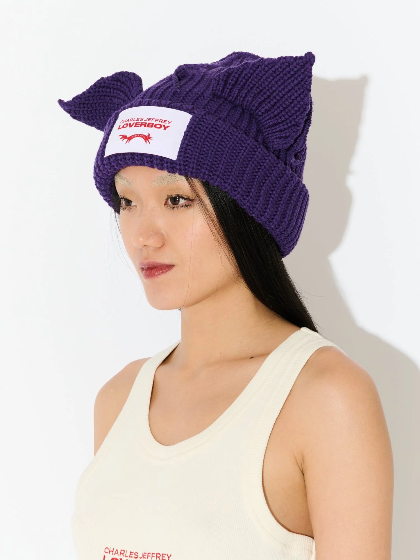 Charles Jeffrey LOVERBOY Chunky Ears Beanie Purple