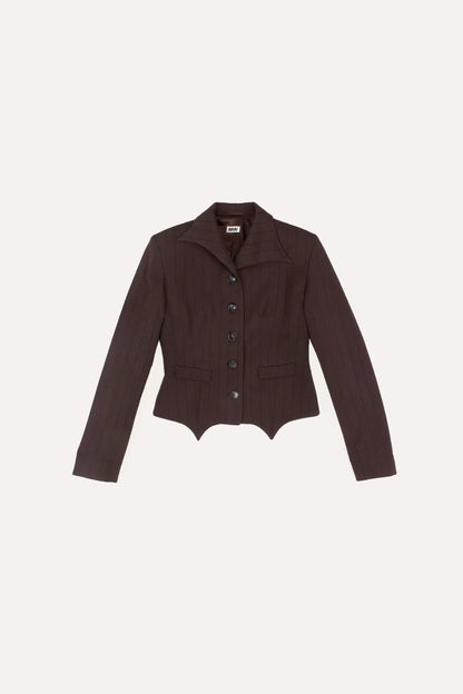 AVAVAV Petite Blazer Pinstripe Brown