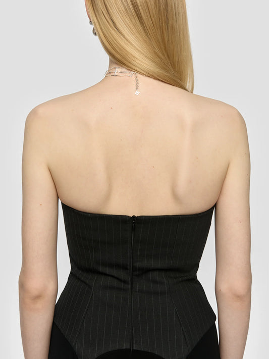 MISBHV Pinstripe Maxi Dress Black