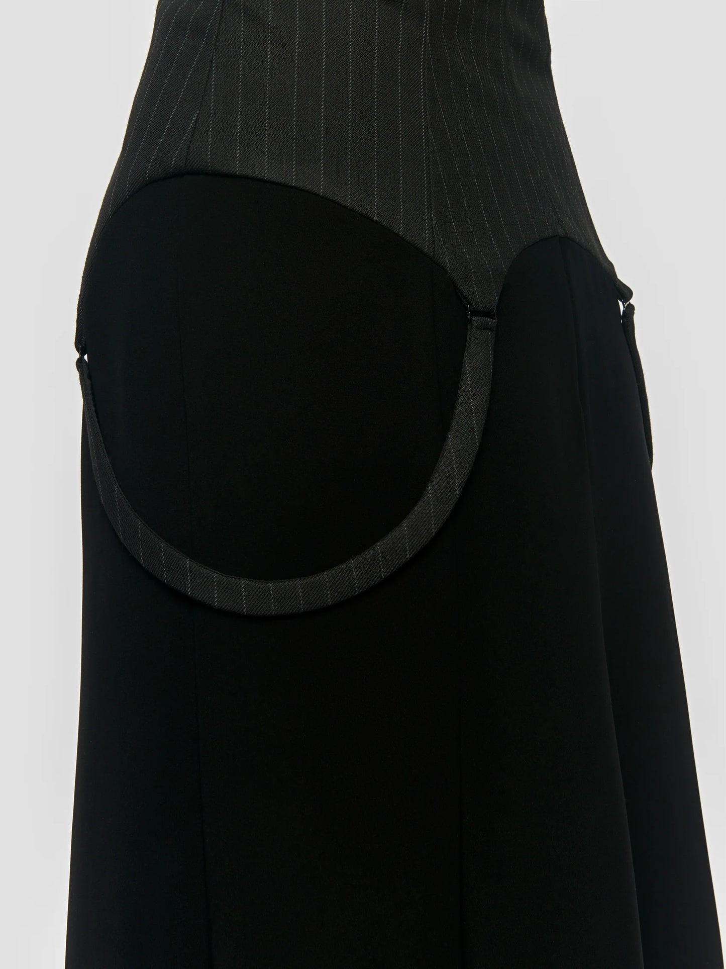 MISBHV Pinstripe Maxi Dress Black