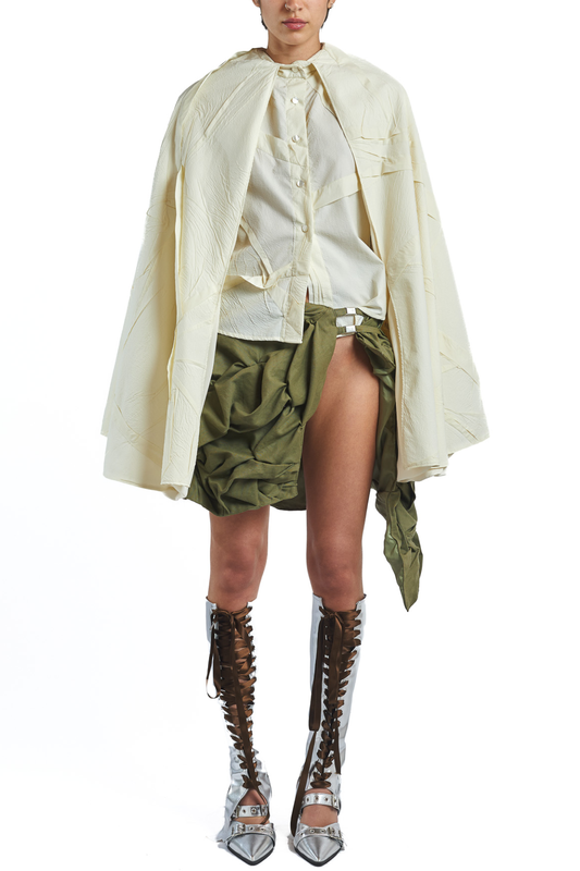 BERGIE by Giorgiandreazza Scratch Cargo Skirt Military Green