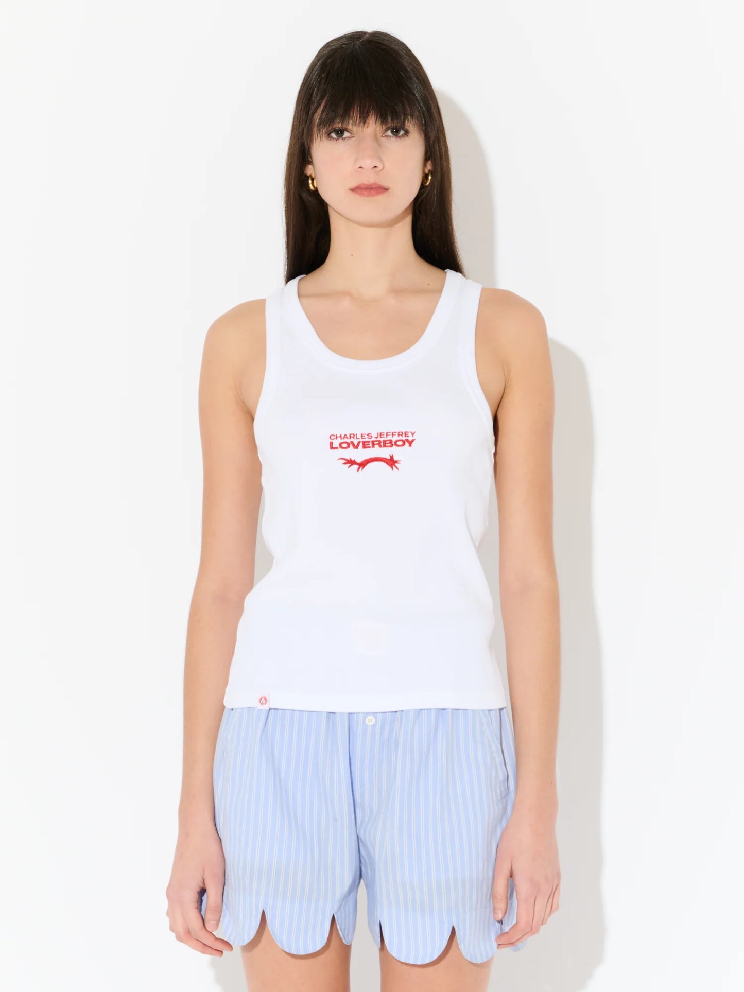 Charles Jeffrey LOVERBOY Logo Tank Top White