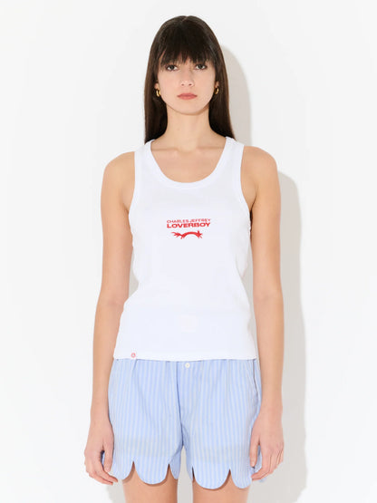 Charles Jeffrey LOVERBOY Logo Tank Top White
