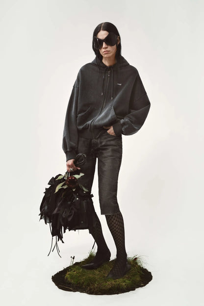 AVAVAV Shoulderless Hoodie Grey