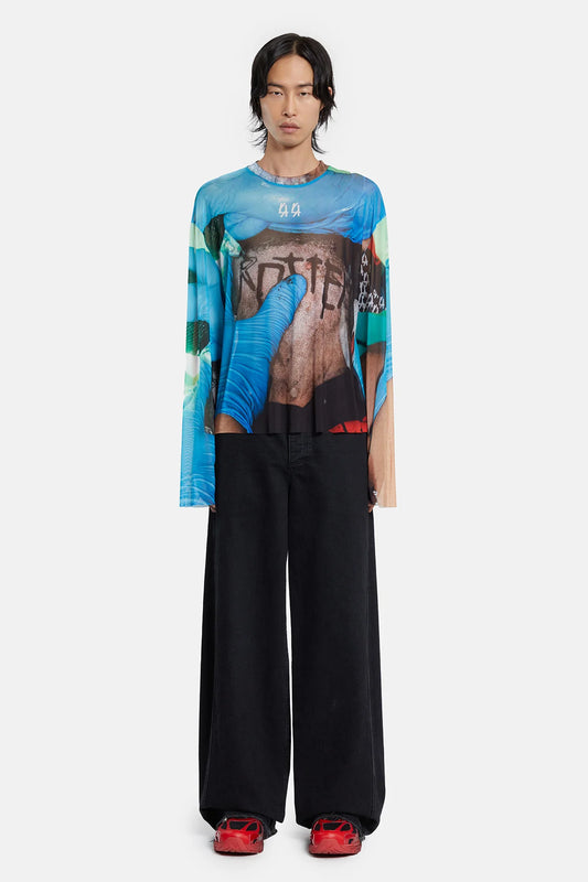 44Label Tattoo Mesh Tee Blue