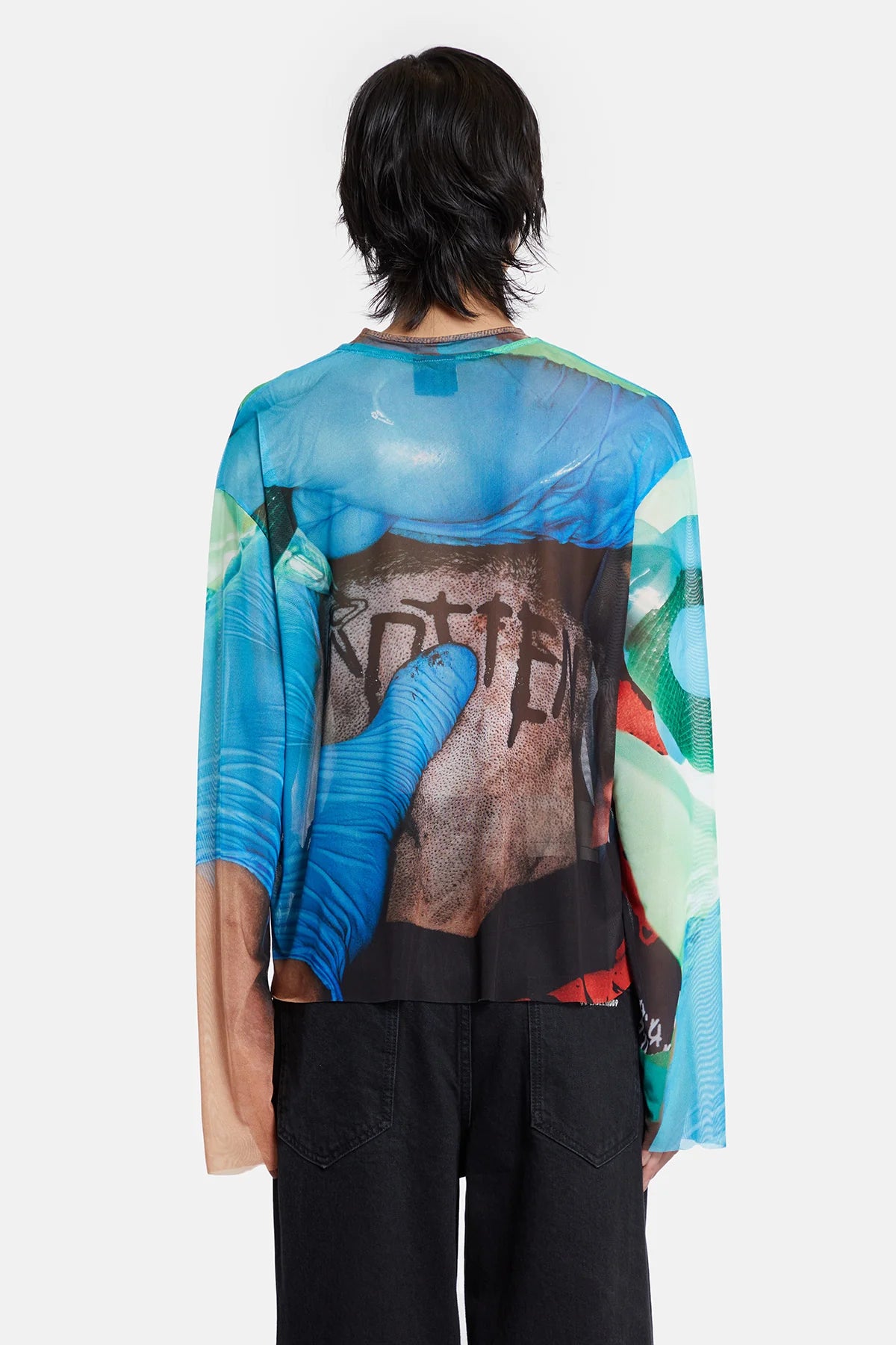44Label Tattoo Mesh Tee Blue