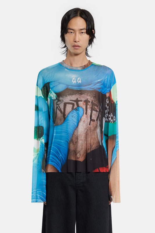44Label Tattoo Mesh Tee Blue