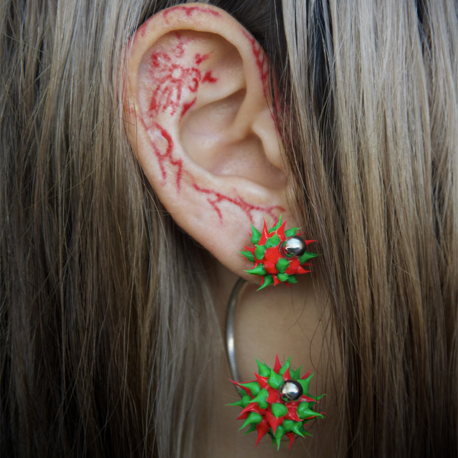 Angostura Spyke Piercing Earrings Silver