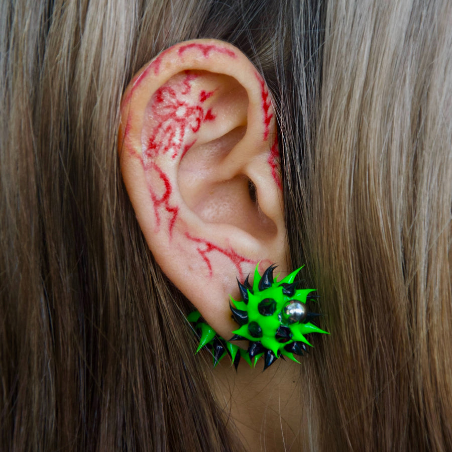 Angostura Spyke Doble Earrings Green & Black
