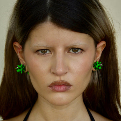 Angostura Spyke Doble Earrings Green & Black