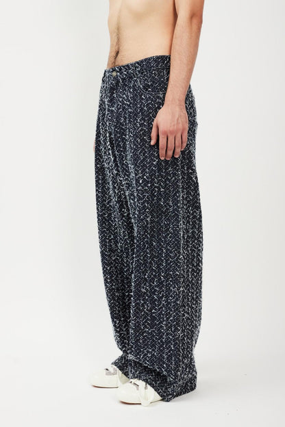 Bonsai Super Loose Fit Denim Pant Blue