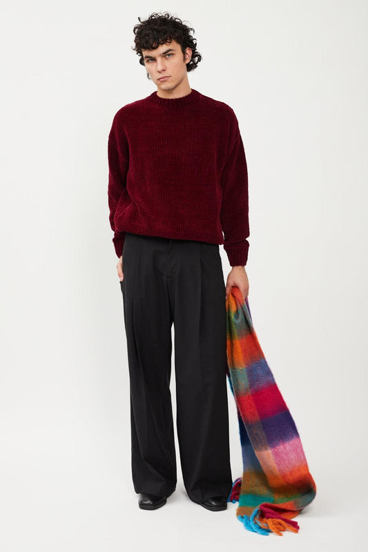 Bonsai Chenille Crewneck Sweater Red