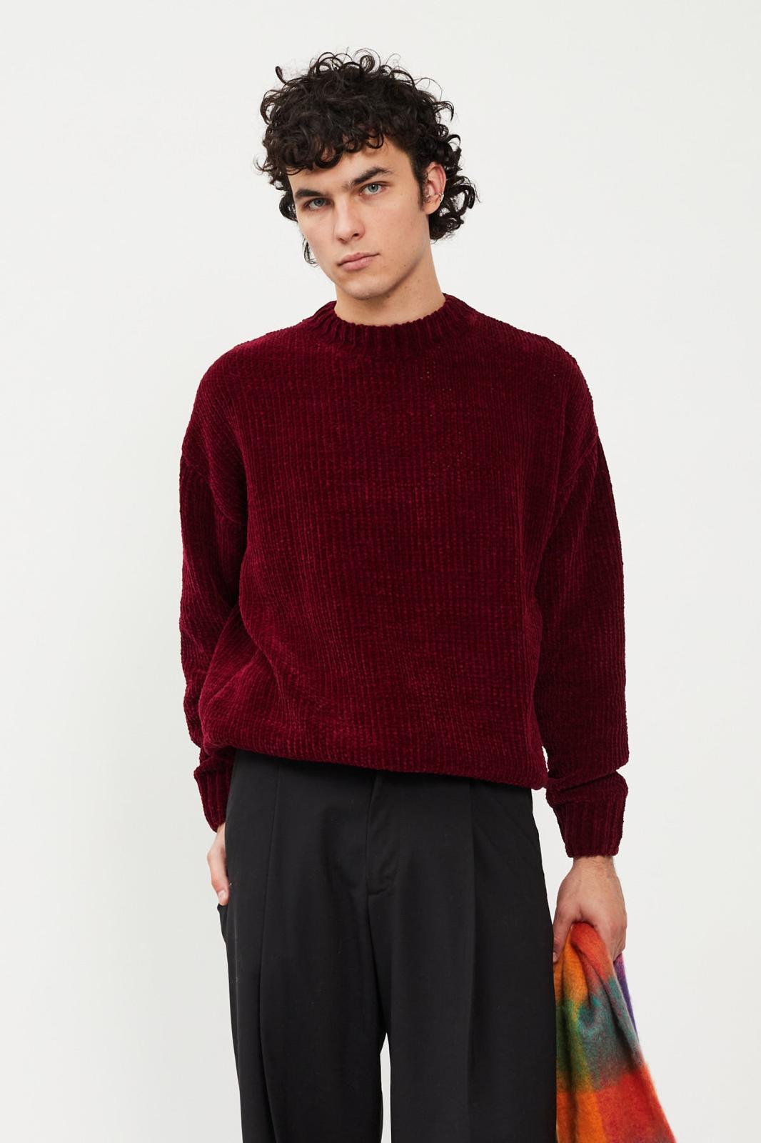 Bonsai Chenille Crewneck Sweater Red
