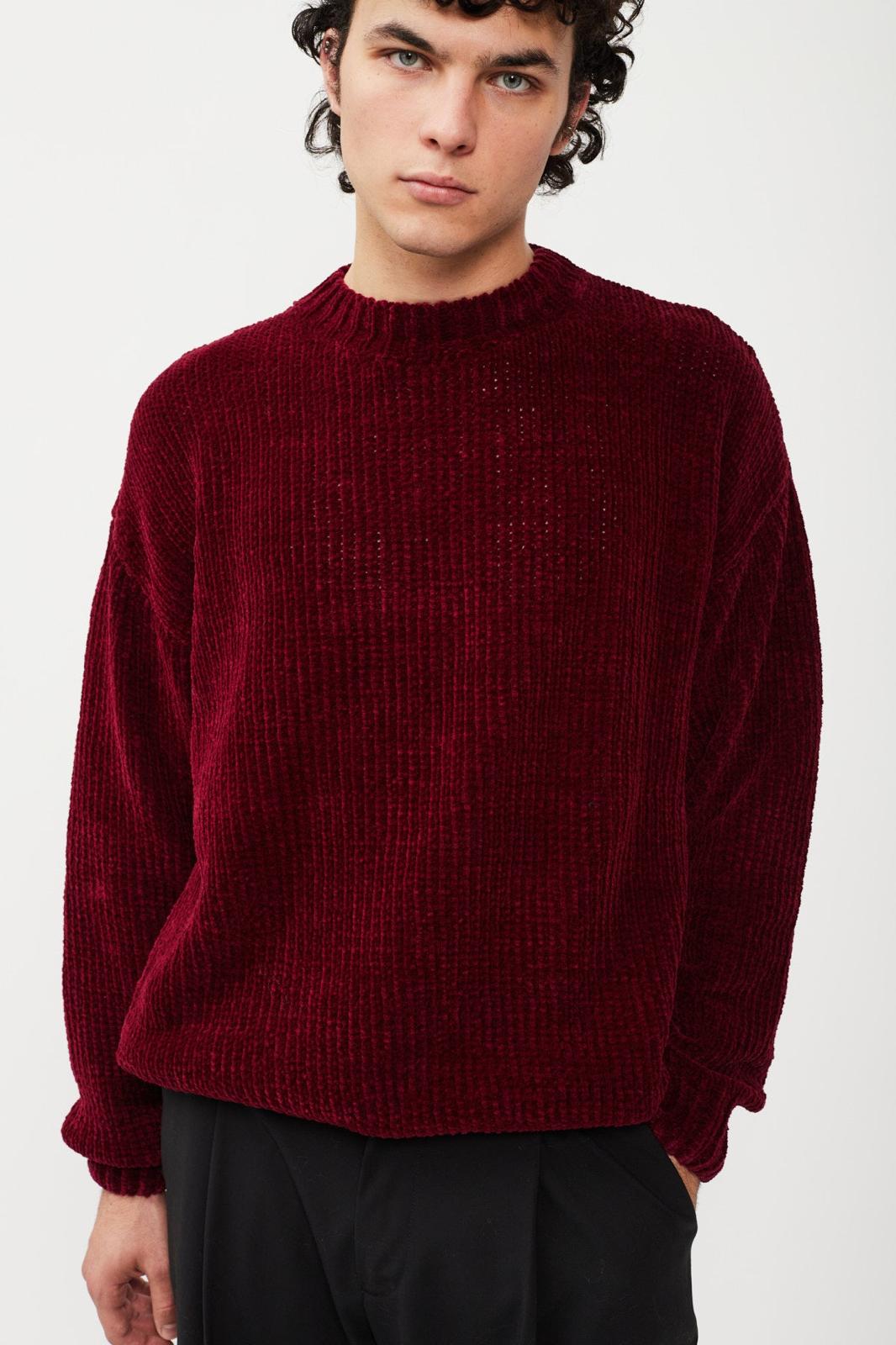 Bonsai Chenille Crewneck Sweater Red