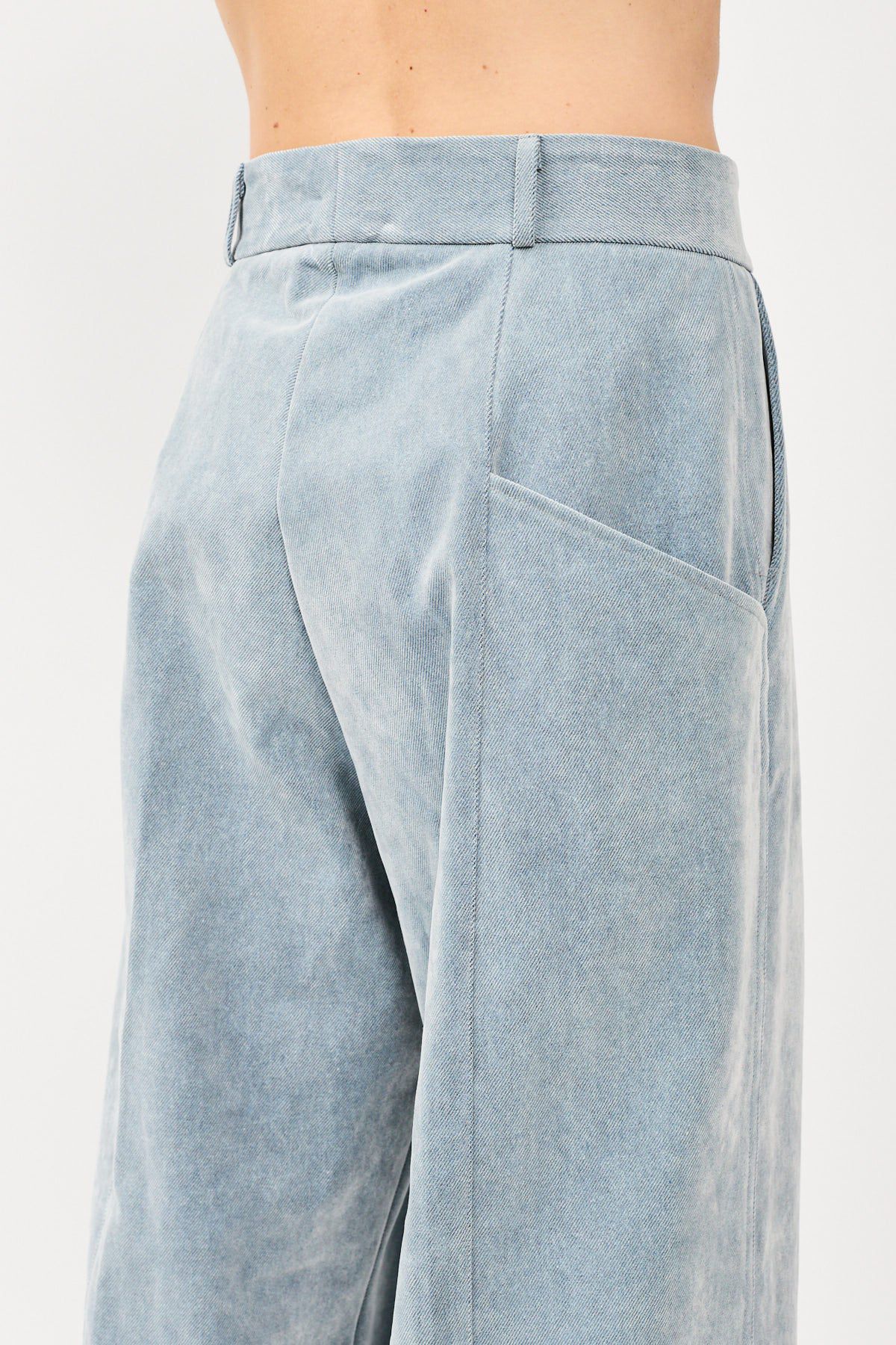 Bonsai Velvet Super Loose Fit Pant Blue Gray