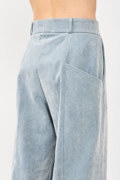 Bonsai Velvet Super Loose Fit Pant Blue Gray