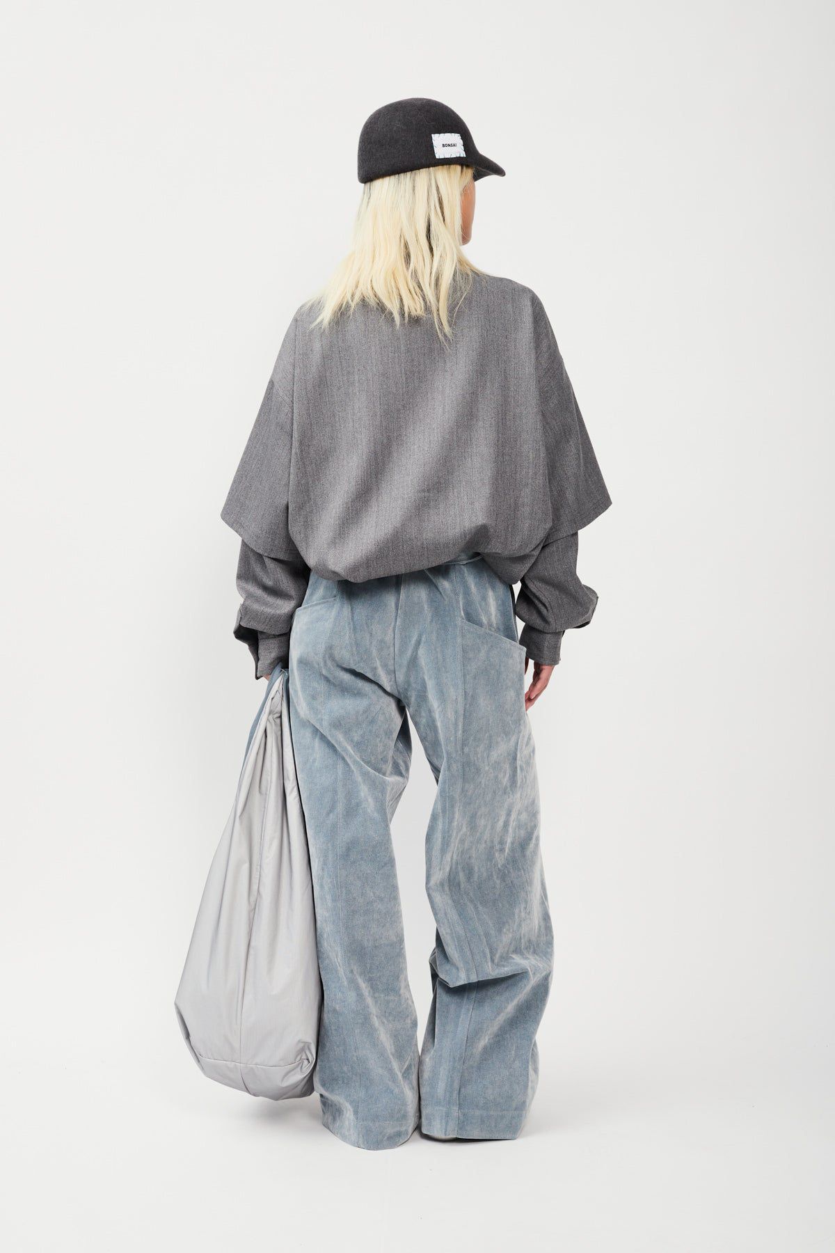 Bonsai Velvet Super Loose Fit Pant Blue Gray