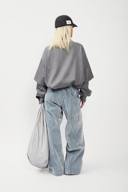 Bonsai Velvet Super Loose Fit Pant Blue Gray