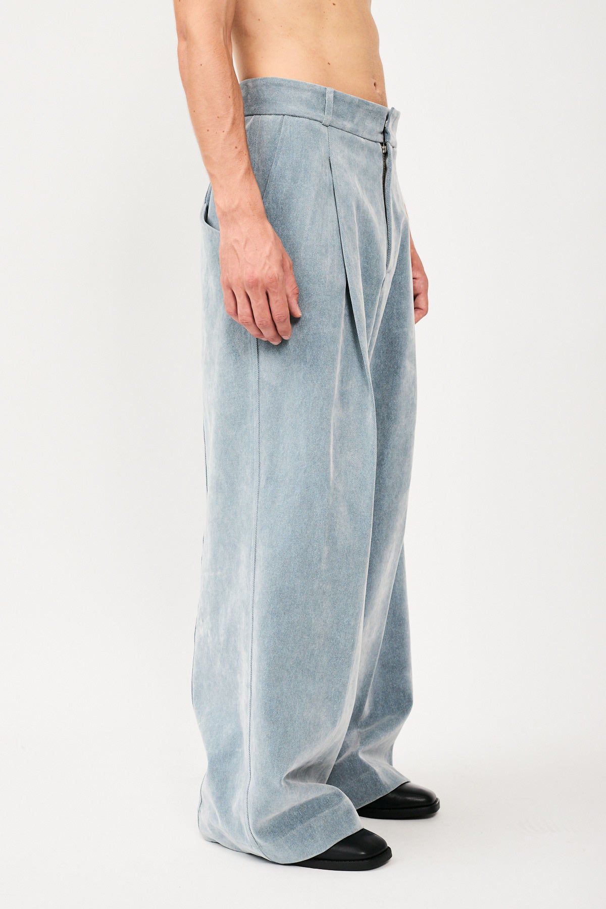 Bonsai Velvet Super Loose Fit Pant Blue Gray