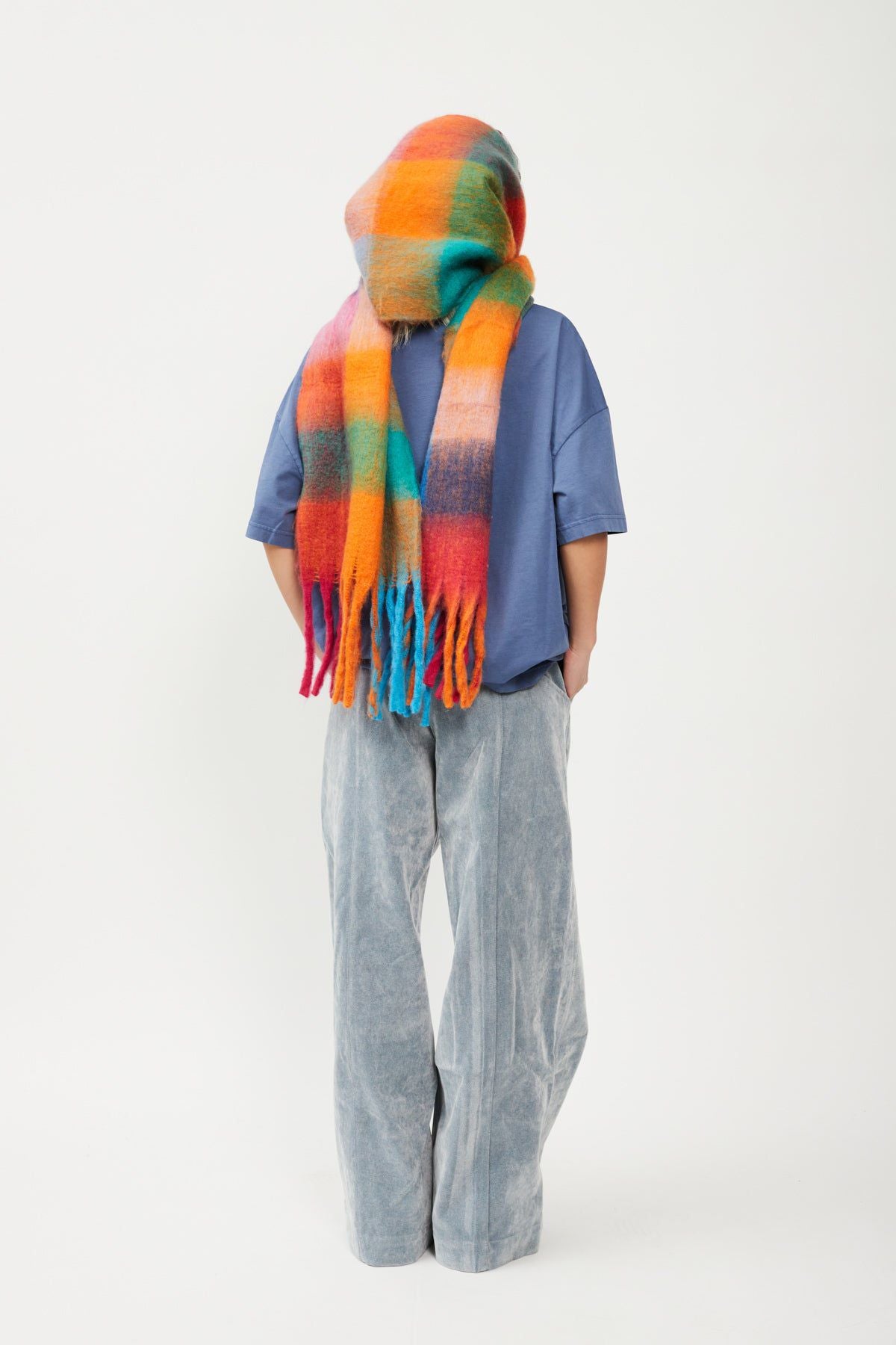 Bonsai Check Knit Scarf Multicolor