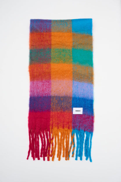 Bonsai Check Knit Scarf Multicolor