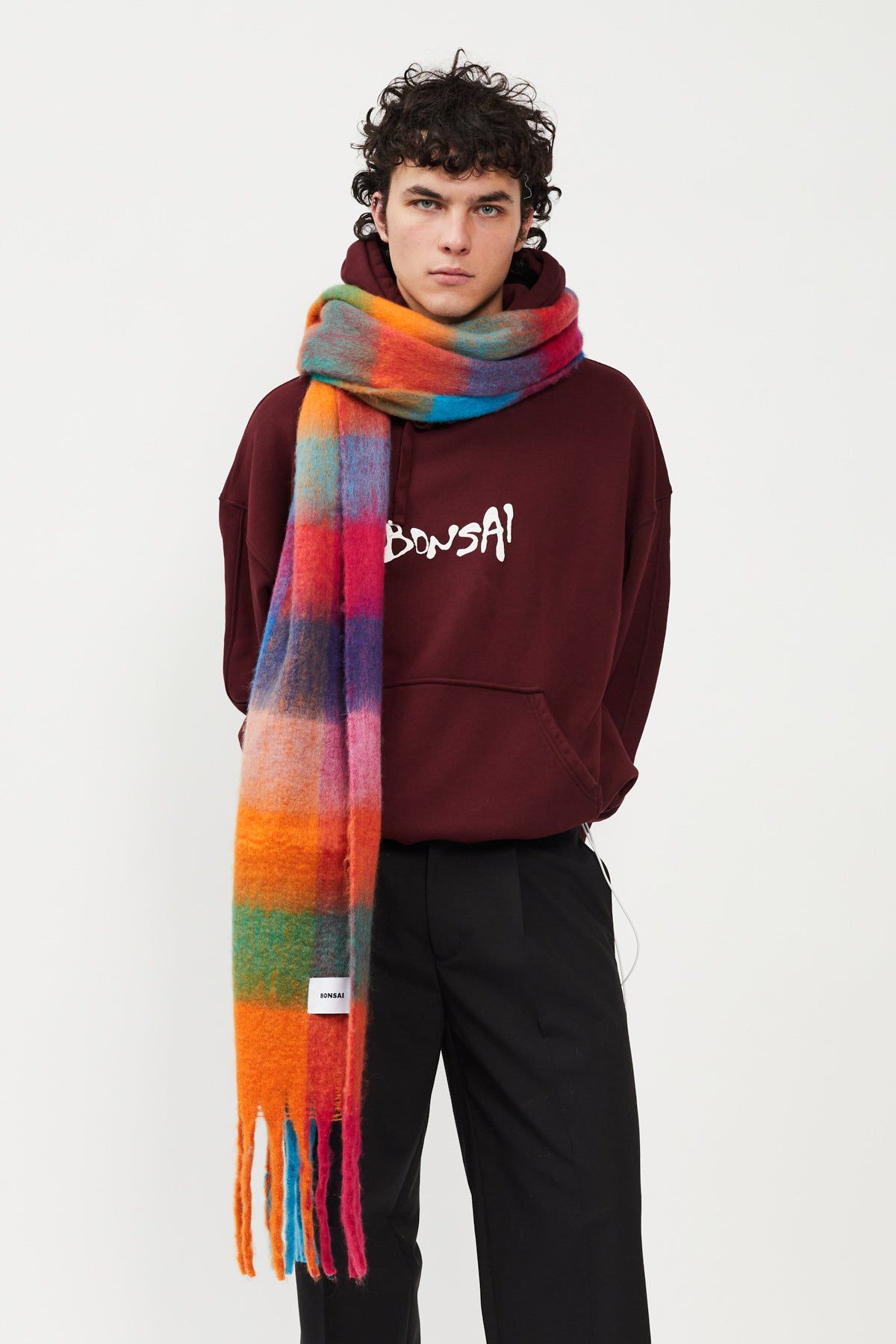 Bonsai Check Knit Scarf Multicolor