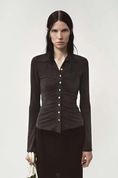AVAVAV Pleated Shirt Black