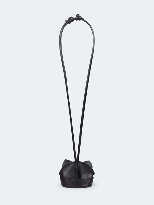 Charles Jeffrey LOVERBOY Ears Beanie Black Leather Keychain