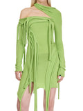 Ottolinger Strappy Knit Mini Dress Green