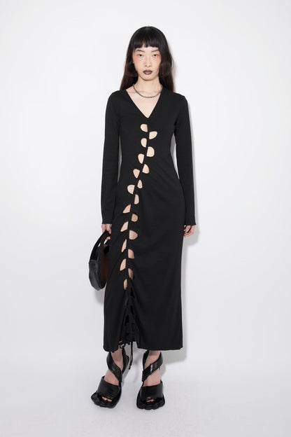 AVAVAV Cutout Long Dress Black