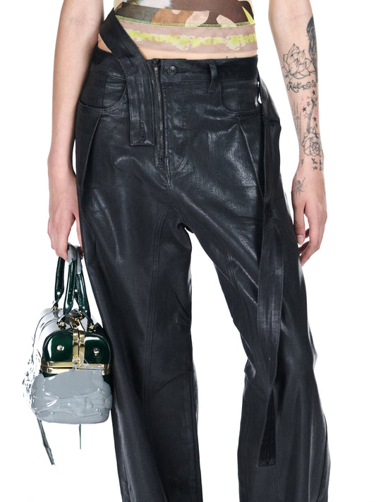 Ottolinger Woven Glazed Baggy Jeans Brown