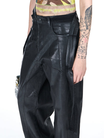 Ottolinger Woven Glazed Baggy Jeans Brown