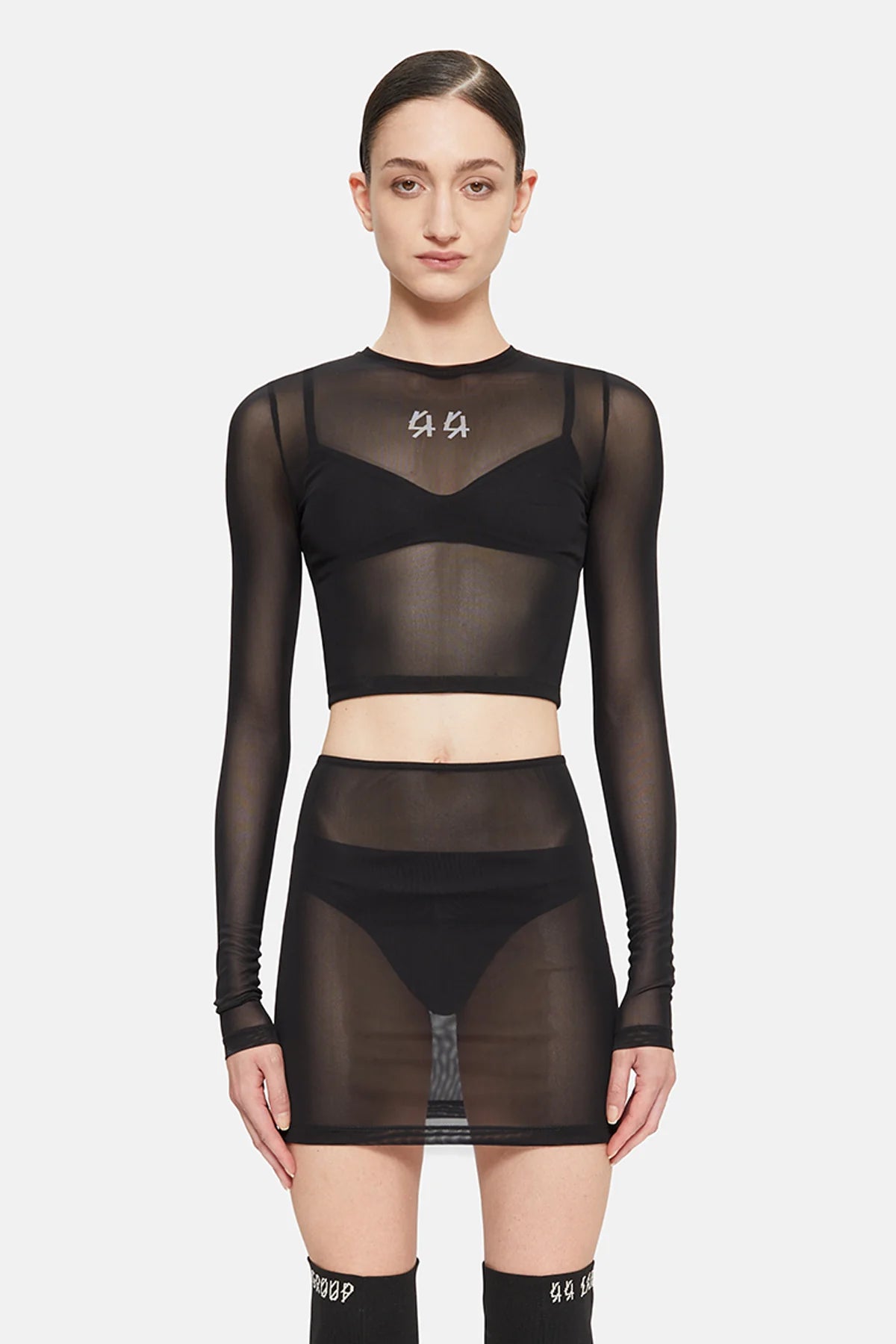 44Label Classic Crop Longsleeve Top Black