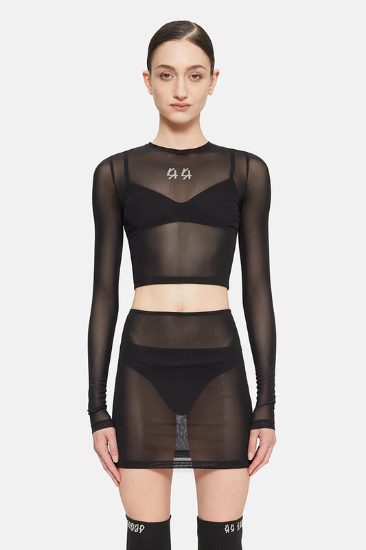 44Label Classic Crop Longsleeve Top Black