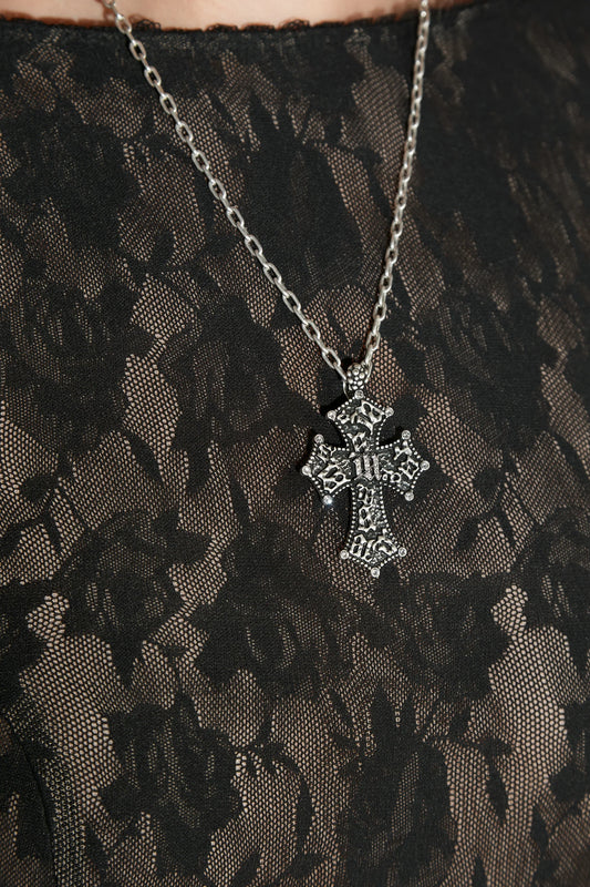 MISBHV Preacher Vintage Chain Necklace Silver