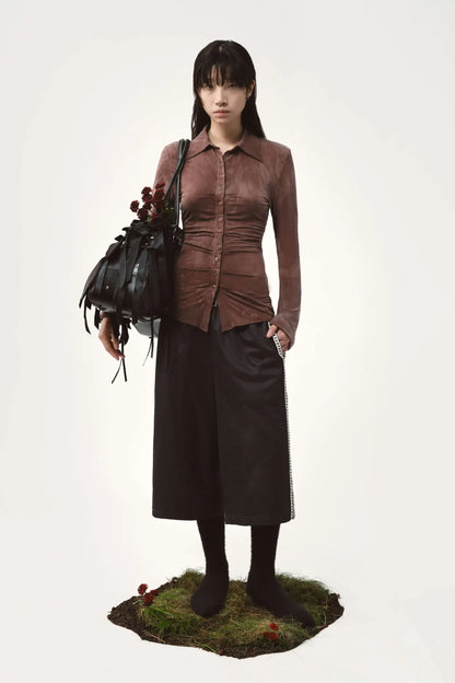AVAVAV Pleated Shirt Brown