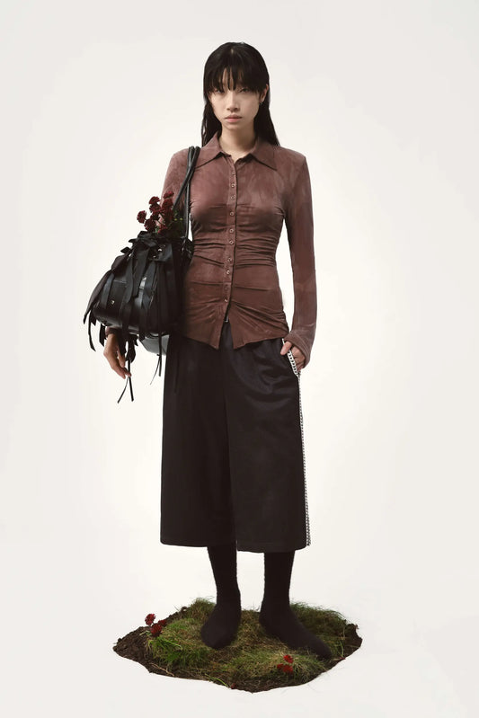 AVAVAV Pleated Shirt Brown