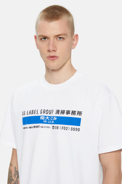 44Label Blue Stop Tee White