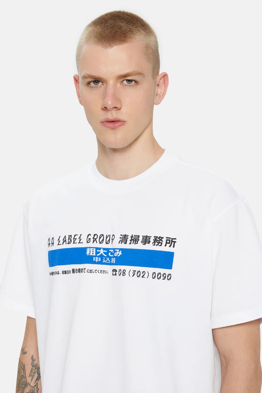 44Label Blue Stop Tee White