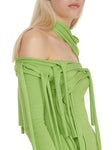 Ottolinger Strappy Knit Mini Dress Green