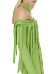 Ottolinger Strappy Knit Mini Dress Green