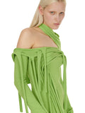 Ottolinger Strappy Knit Mini Dress Green