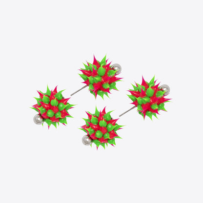 Angostura Spyke Doble Earrings Green & Pink